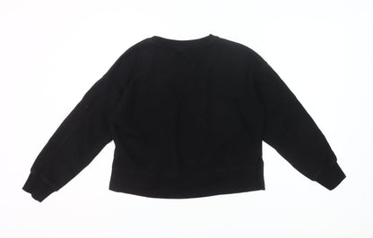DKNY Women Black Logo Pullover Sweatshirt Size 8 Regular Fit