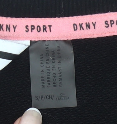 DKNY Women Black Logo Pullover Sweatshirt Size 8 Regular Fit