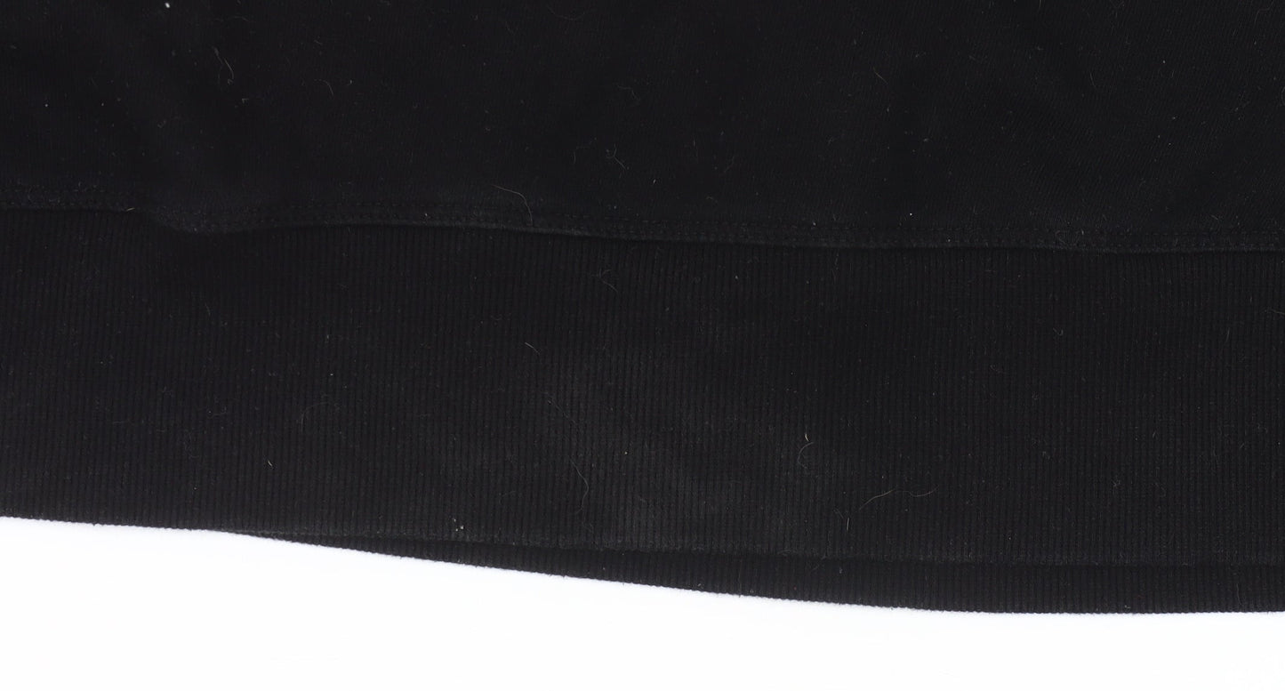 DKNY Women Black Logo Pullover Sweatshirt Size 8 Regular Fit