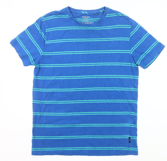 Joules Men's Blue Striped Cotton T-Shirt Size M Crew Neck