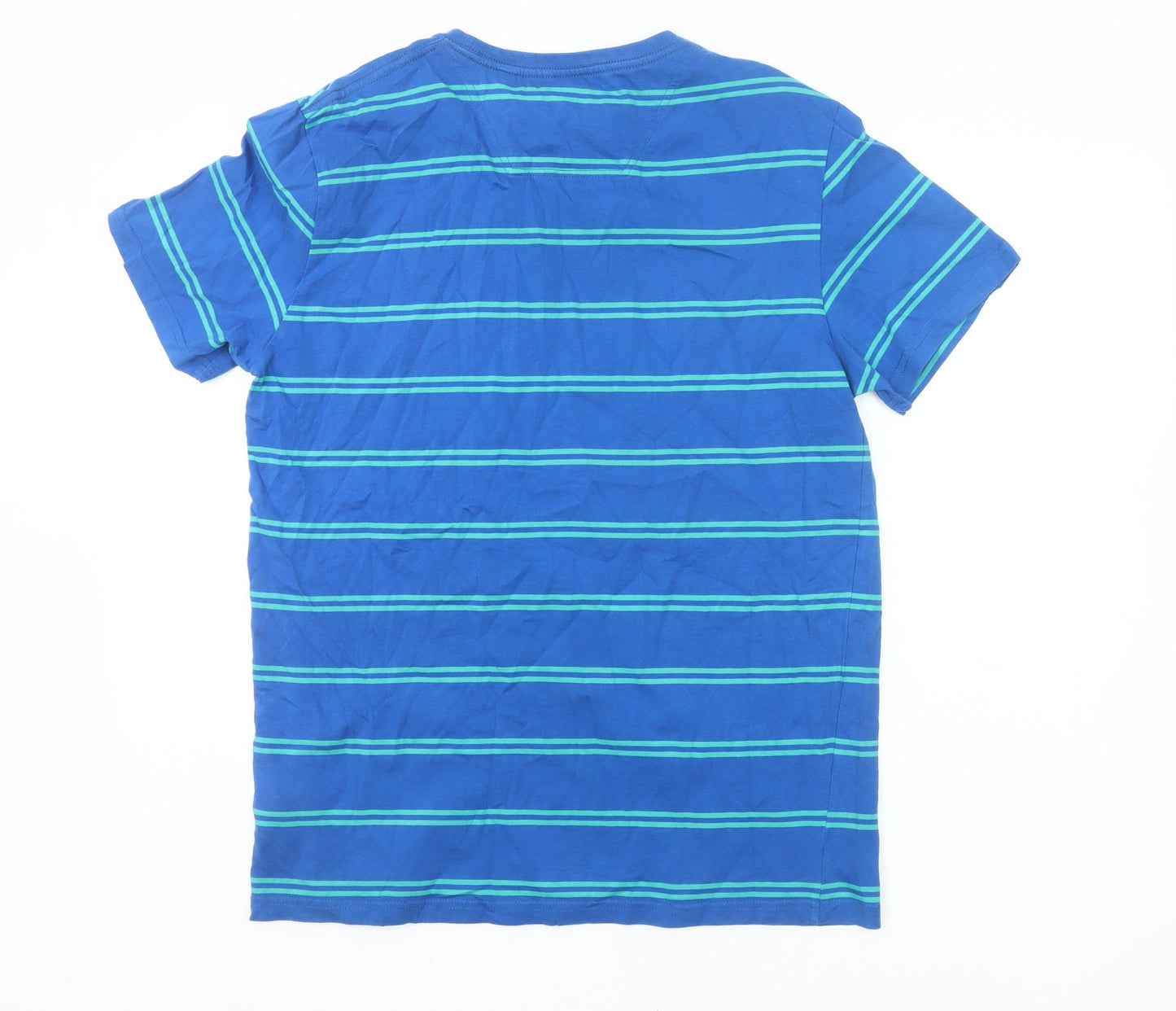 Joules Men's Blue Striped Cotton T-Shirt Size M Crew Neck