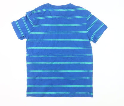 Joules Men's Blue Striped Cotton T-Shirt Size M Crew Neck