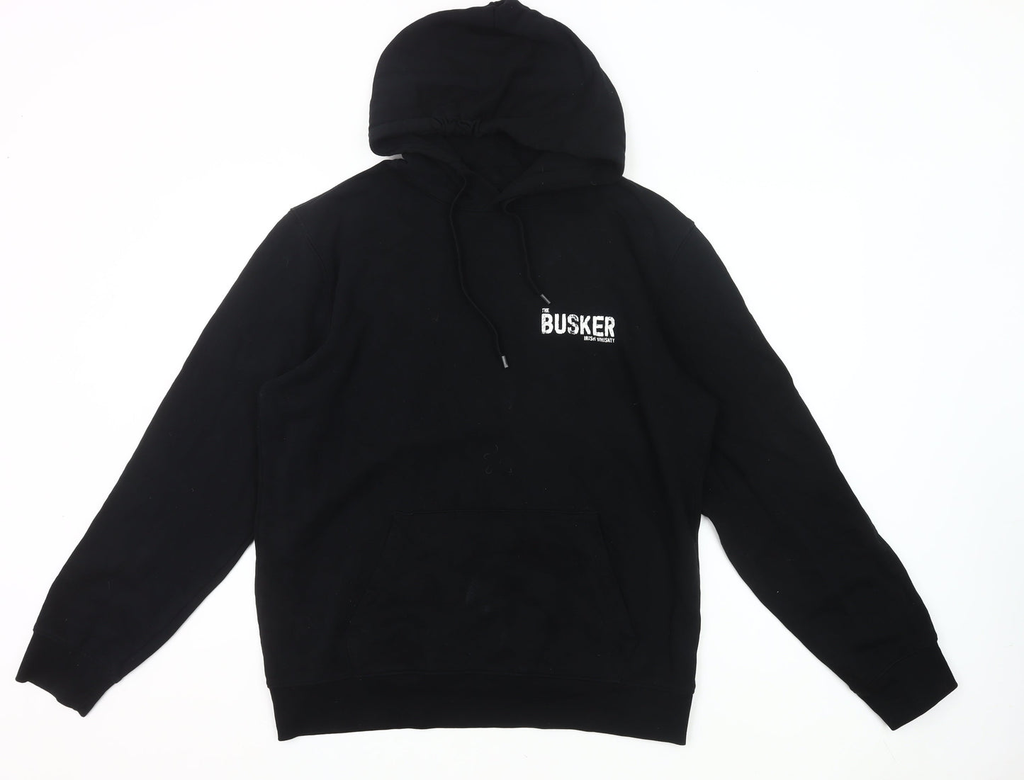 The Busker Men’s Black XL Pullover Hoodie Whiskey Logo Graphic Sweatshirt