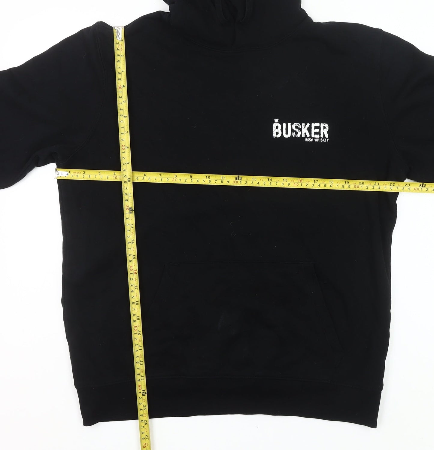 The Busker Men’s Black XL Pullover Hoodie Whiskey Logo Graphic Sweatshirt
