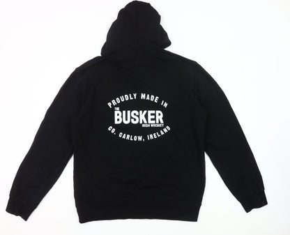 The Busker Men’s Black XL Pullover Hoodie Whiskey Logo Graphic Sweatshirt