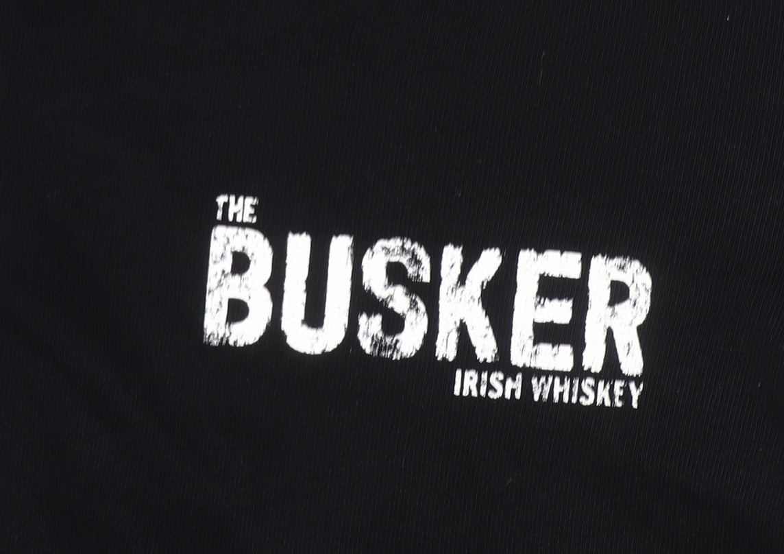 The Busker Men’s Black XL Pullover Hoodie Whiskey Logo Graphic Sweatshirt