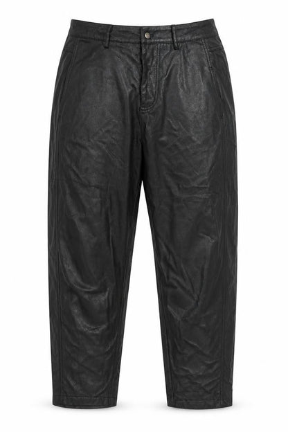 Zara Women Black Faux Leather Tapered Trousers Size 12