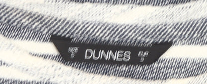 Dunnes Women’s Grey Striped Long Sleeve Knit T-Shirt Size 8