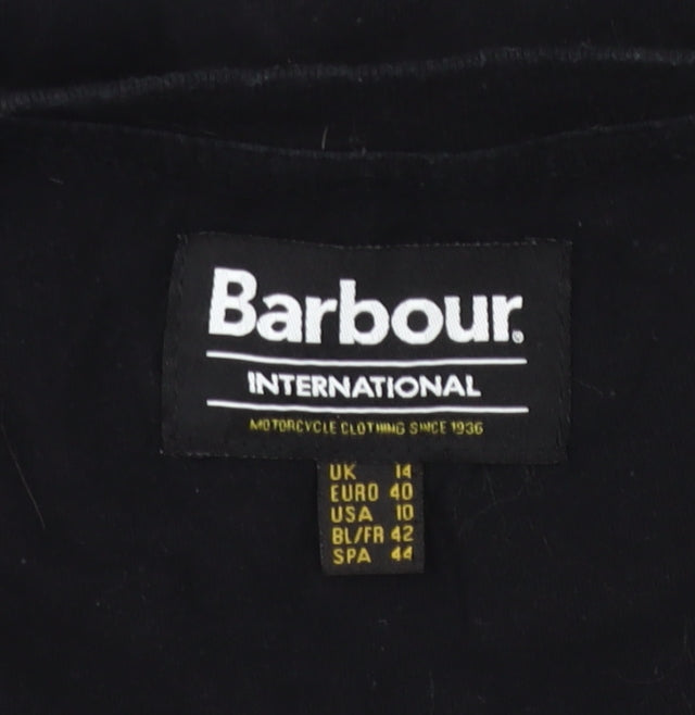 Barbour Women’s Black Logo T-Shirt UK 14 Short Sleeve Cotton
