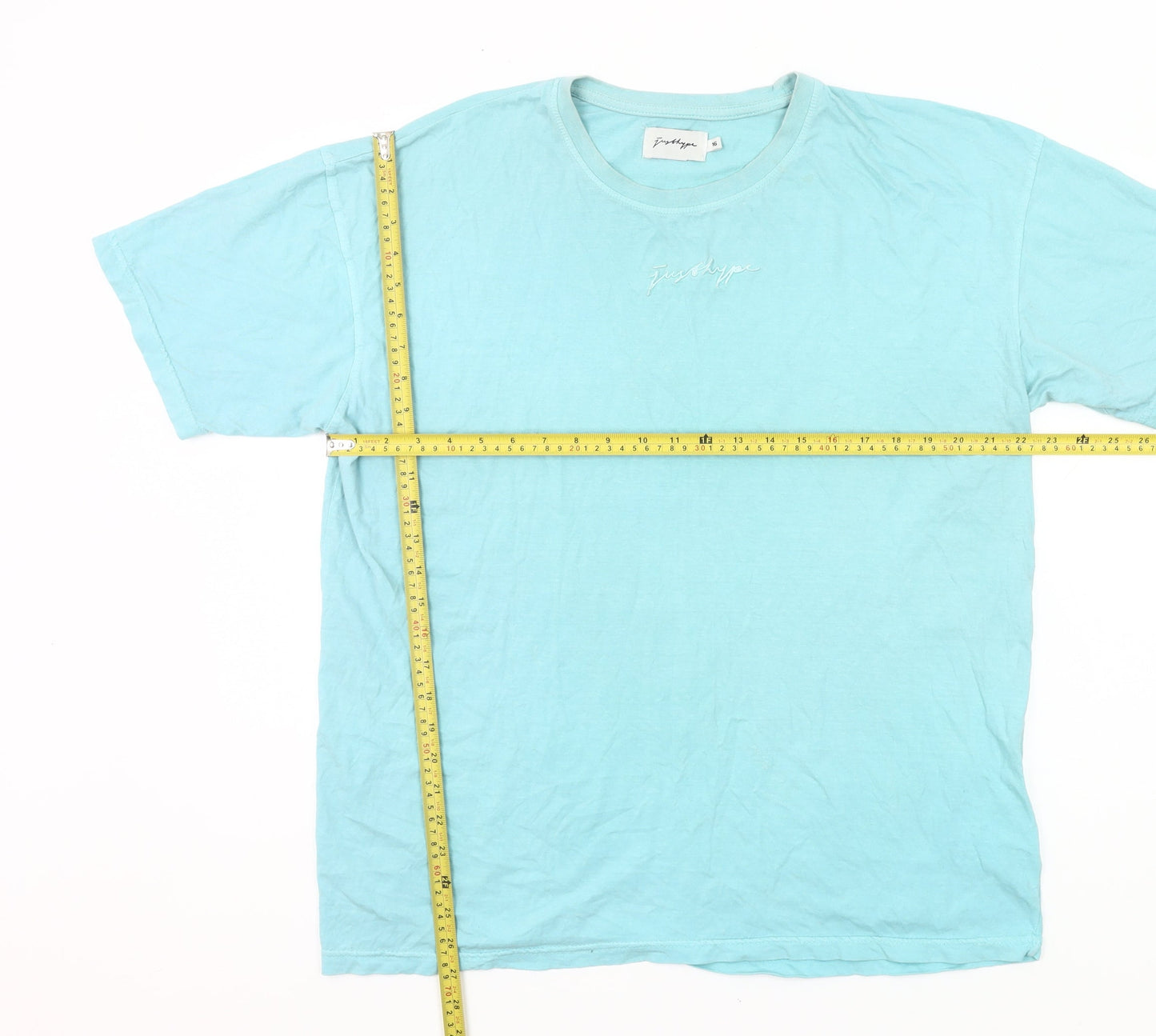Hype Women's Blue Size 16 Cotton Crew Neck Short Sleeve T-Shirt