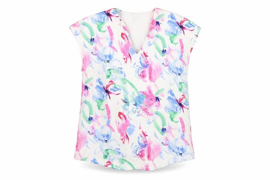 Dunnes Women’s Multicoloured Floral Sleeveless Tunic Blouse Size 8