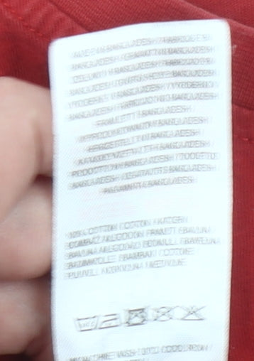 Lee Cooper Men's Red Graphic Logo Crew Neck Cotton T-Shirt L