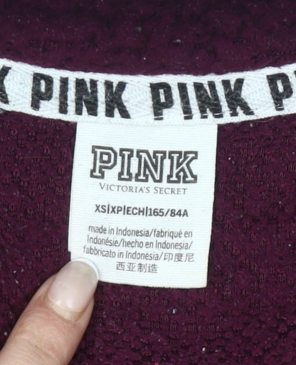 Victoria's Secret PINK Womens Purple XS Fleece Pullover Sweatshirt
