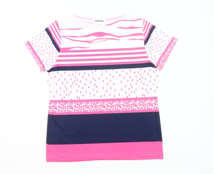 Gerard Womens Multicoloured Striped T-Shirt Size 14 Short Sleeve