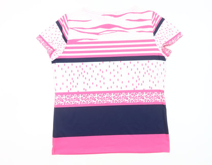 Gerard Womens Multicoloured Striped T-Shirt Size 14 Short Sleeve