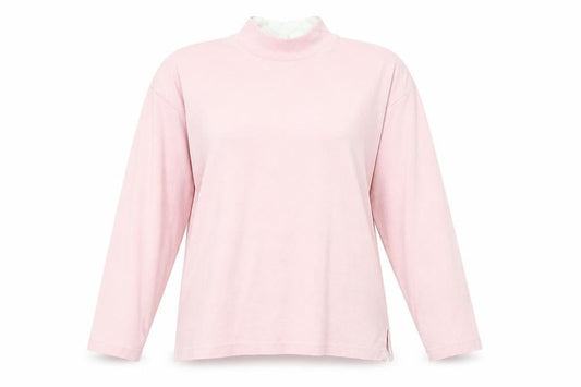 Gitano Womens Pink Mock Neck 3/4 Sleeve Basic T-Shirt Size S