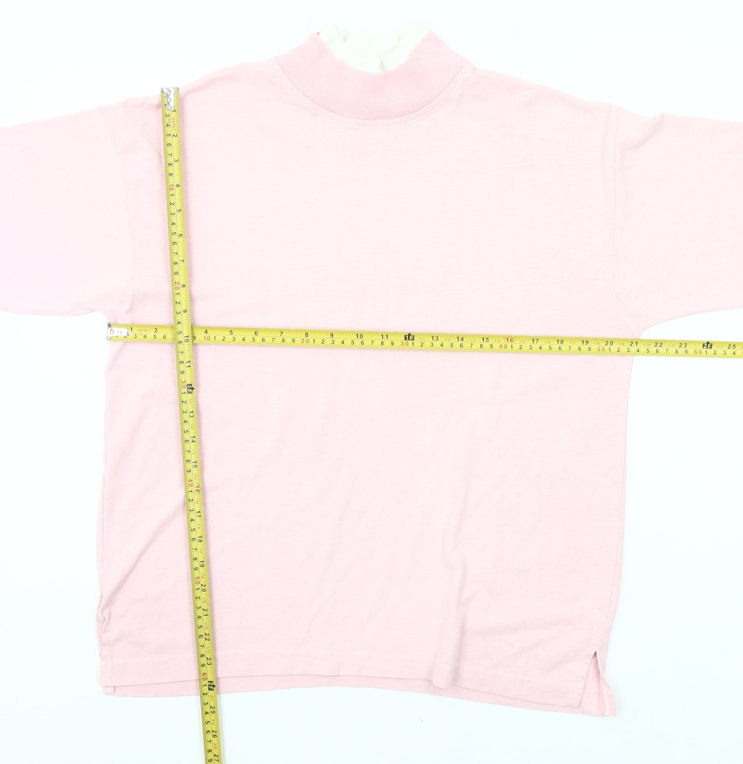 Gitano Womens Pink Mock Neck 3/4 Sleeve Basic T-Shirt Size S