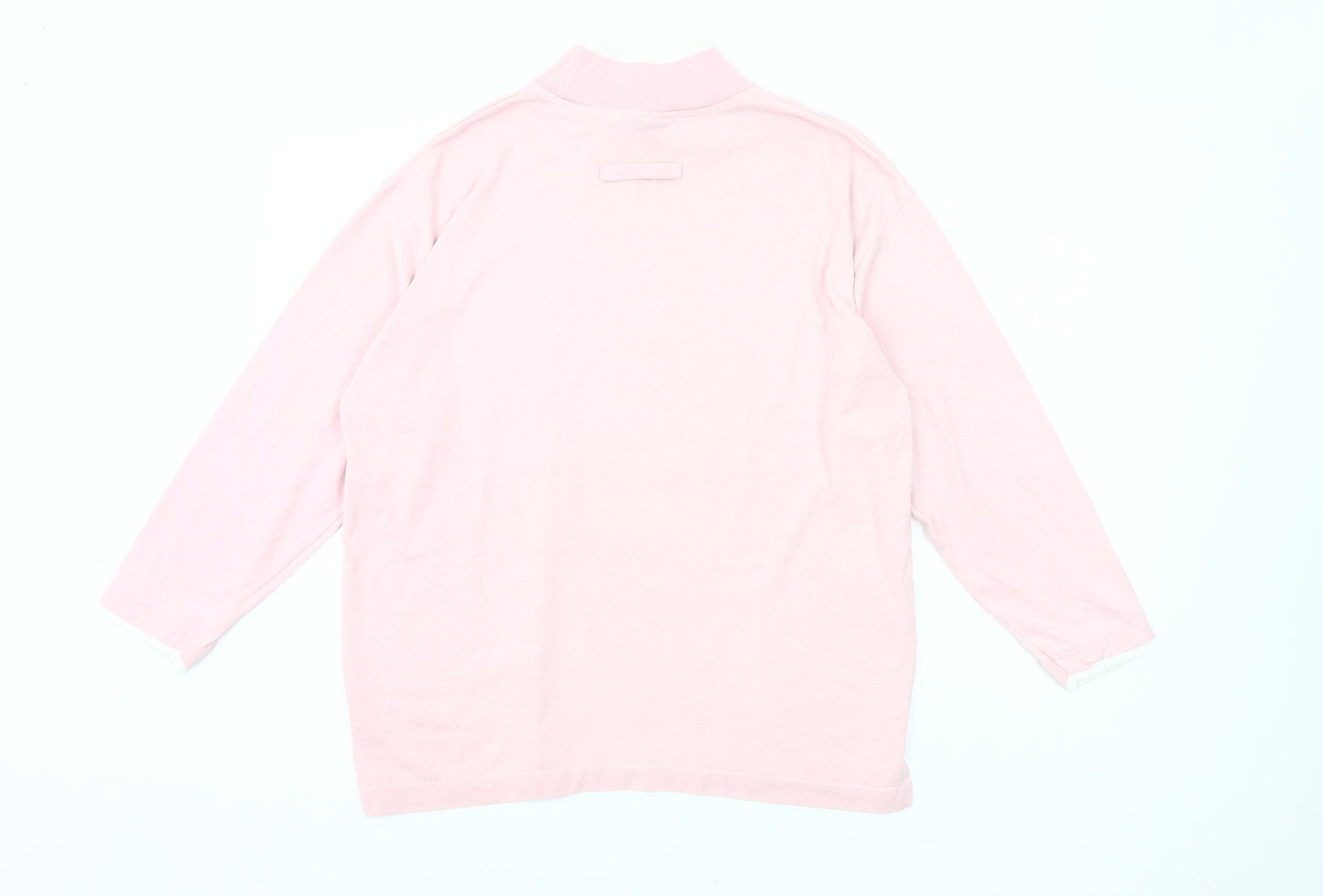 Gitano Womens Pink Mock Neck 3/4 Sleeve Basic T-Shirt Size S