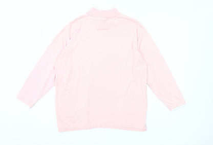 Gitano Womens Pink Mock Neck 3/4 Sleeve Basic T-Shirt Size S