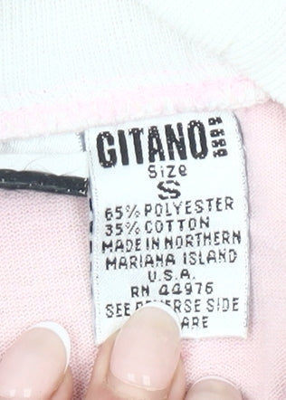 Gitano Womens Pink Mock Neck 3/4 Sleeve Basic T-Shirt Size S