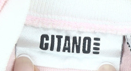 Gitano Womens Pink Mock Neck 3/4 Sleeve Basic T-Shirt Size S