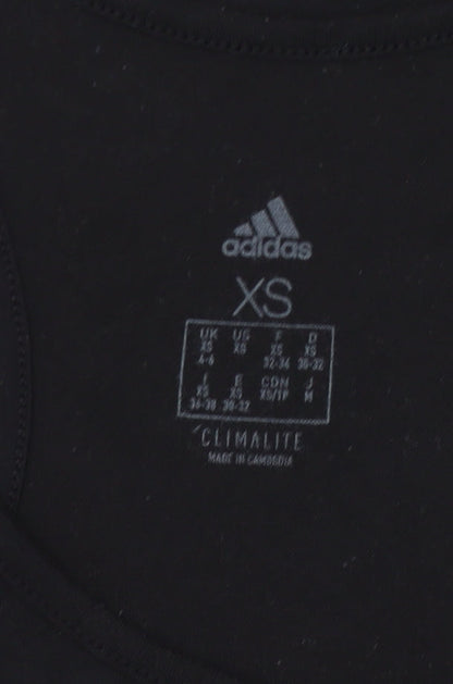Adidas Womens Black XS Racerback Tank Top Climalite Gym Training