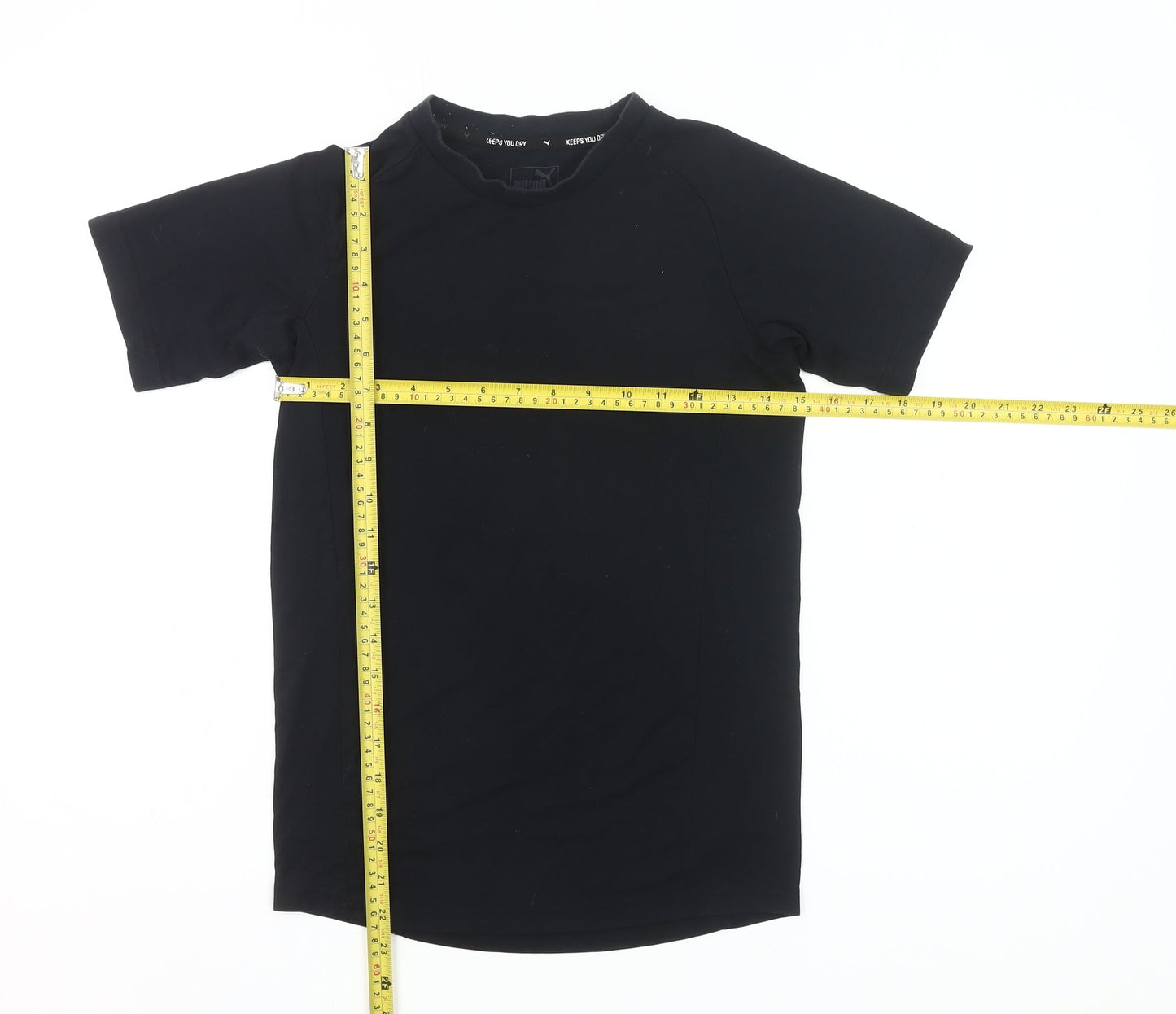 Puma Boys Black 11-12Y Short Sleeve Sports Training T-Shirt