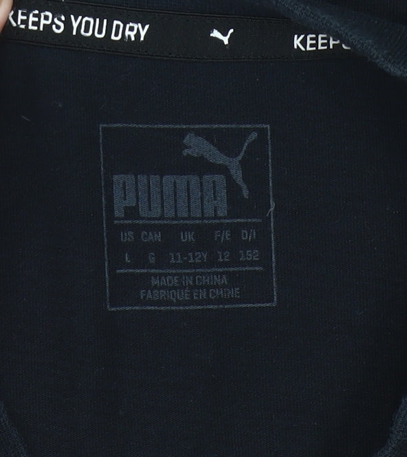 Puma Boys Black 11-12Y Short Sleeve Sports Training T-Shirt