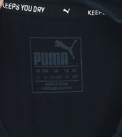 Puma Boys Black 11-12Y Short Sleeve Sports Training T-Shirt