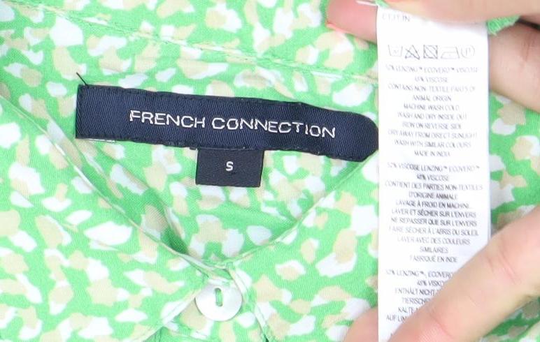 French Connection Women’s Green Midi Wrap Dress Size S Long Sleeve