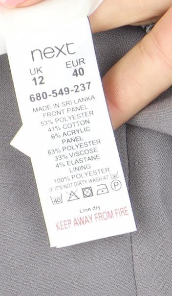Next Women’s Grey White Colourblock Sheath Dress Size 12 Sleeveless Workwear