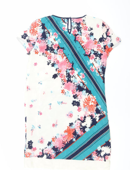 French Connection Women’s Multicoloured Floral Silk Shift Dress Size 6