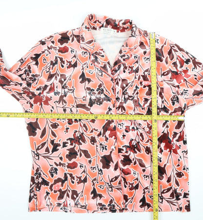 Kumo Women’s Multicoloured Floral Satin Button-Up Shirt Size 16