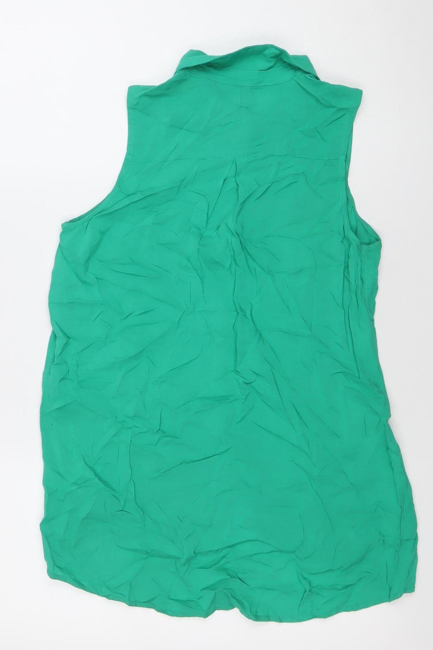 Divided Womens Green Sleeveless Button-Up Shirt Size 6