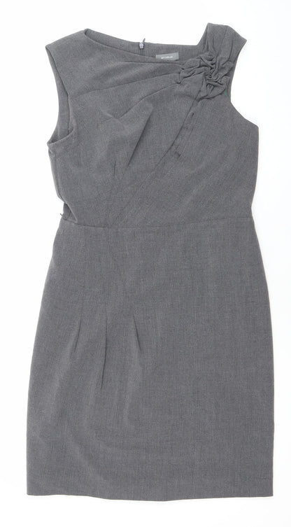 Et Vous Women’s Grey Size 12 Sleeveless Sheath Work Dress