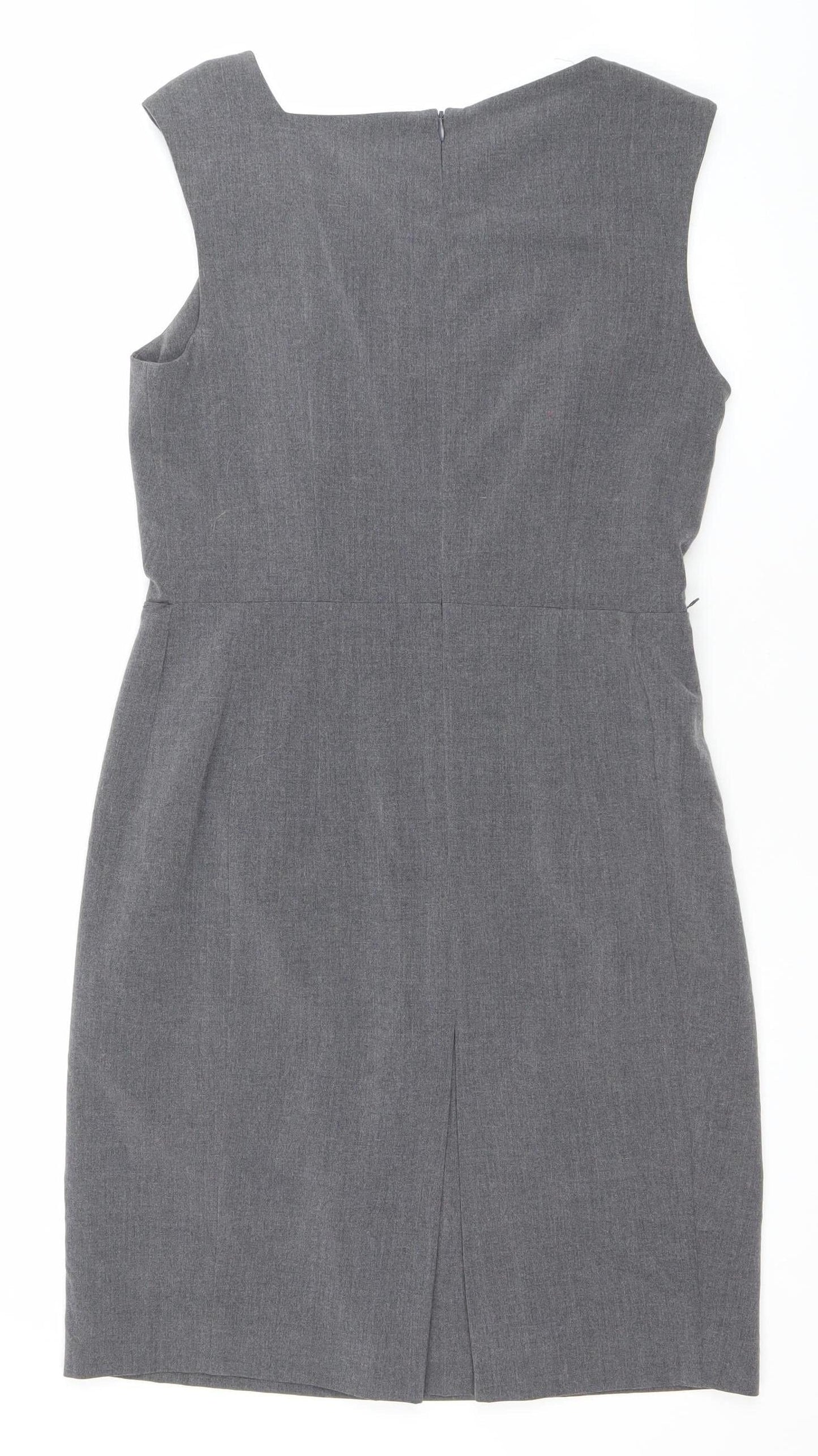Et Vous Women’s Grey Size 12 Sleeveless Sheath Work Dress