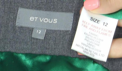 Et Vous Women’s Grey Size 12 Sleeveless Sheath Work Dress
