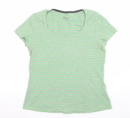 Boden Women’s Green Striped Short Sleeve T-Shirt Size 12