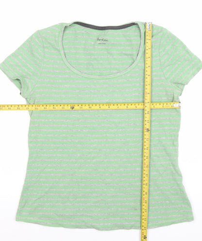 Boden Women’s Green Striped Short Sleeve T-Shirt Size 12