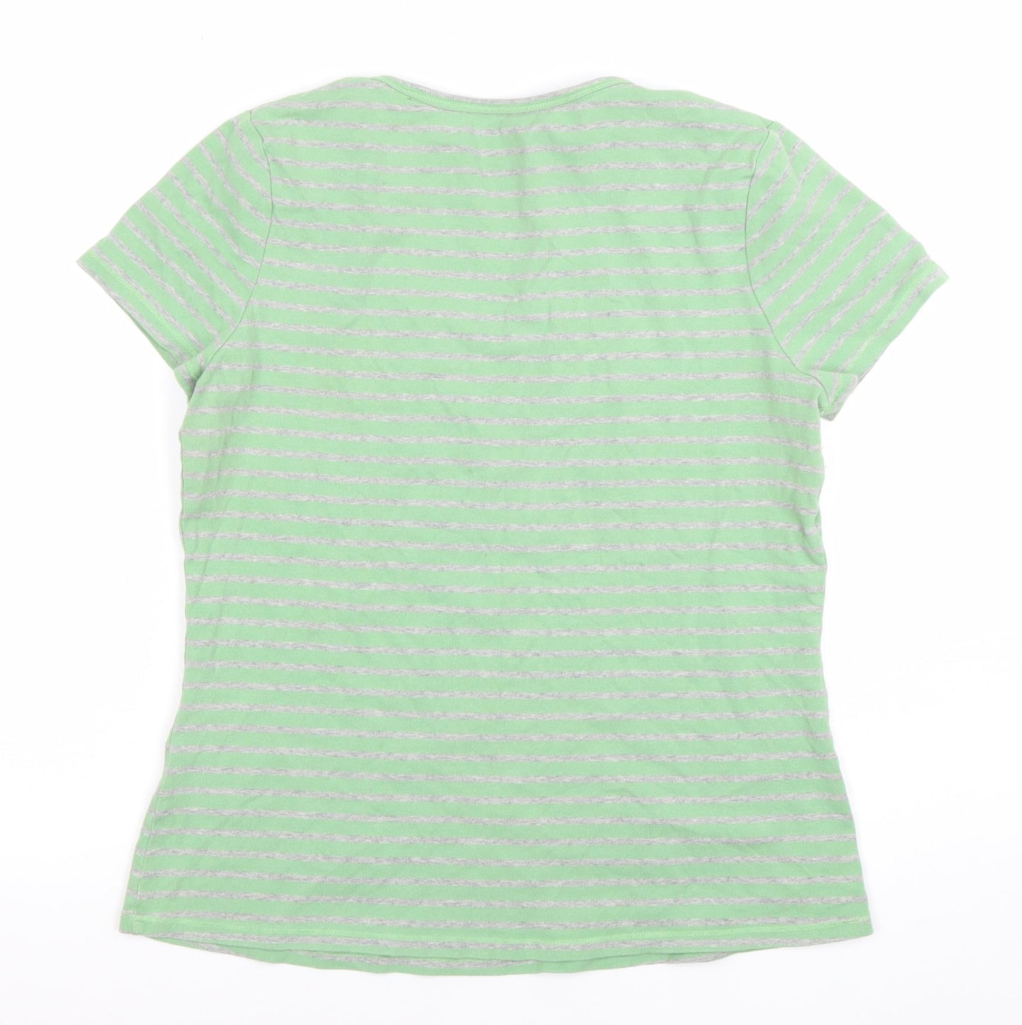 Boden Women’s Green Striped Short Sleeve T-Shirt Size 12