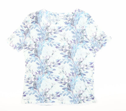 Stock Shop Women’s Multicoloured Floral Rhinestone T-Shirt Size S