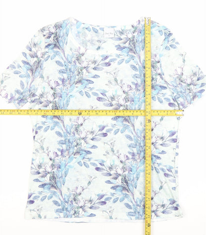 Stock Shop Women’s Multicoloured Floral Rhinestone T-Shirt Size S