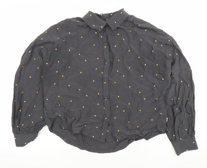 Levi's Women's Black Polka Dot Button-Up Shirt Size S Long Sleeve