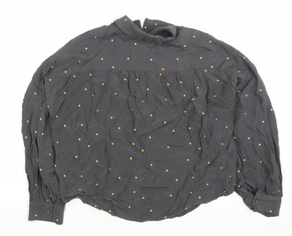 Levi's Women's Black Polka Dot Button-Up Shirt Size S Long Sleeve