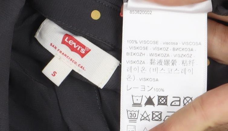 Levi's Women's Black Polka Dot Button-Up Shirt Size S Long Sleeve