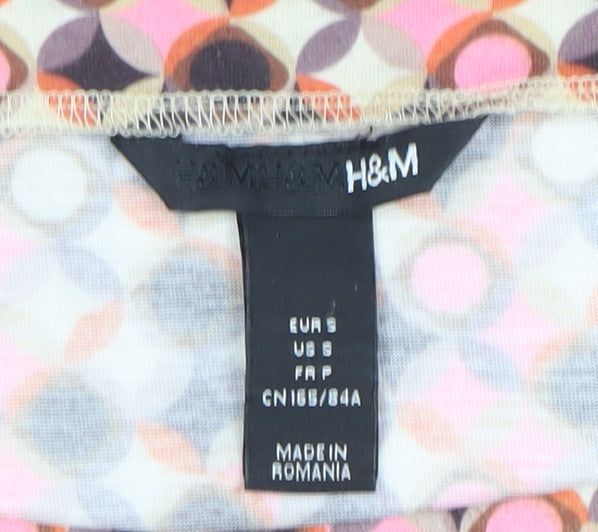 H&M Women’s Multicoloured Geometric Tunic Blouse Size 8