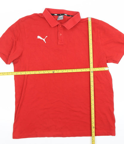 Puma Men’s Red Polo Shirt L Personal Trainer Logo Cotton Blend