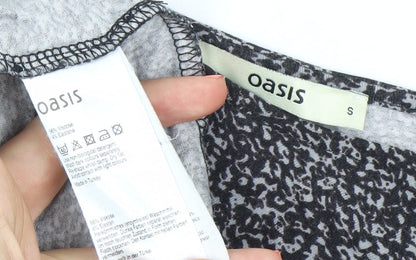 Oasis Women Black Animal Print Bodycon Dress Size S