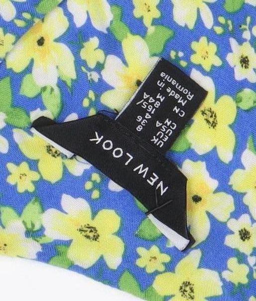 New Look Women's Blue Floral Puff Sleeve Wrap Dress Size 8