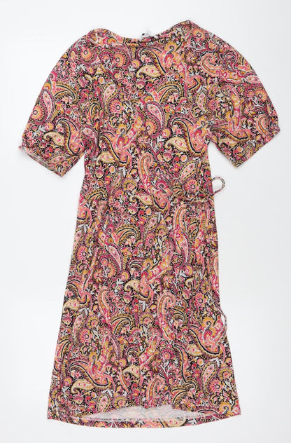 Next Womens Multicoloured Paisley Wrap Dress Size 6